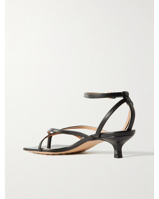 Bottega Veneta Black Leather Sandals