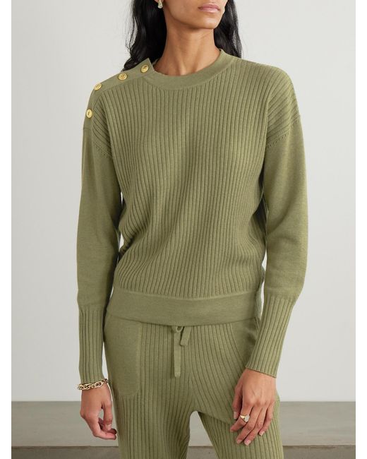Eres Green Savoureux Wool And Cashmere-Blend Sweater