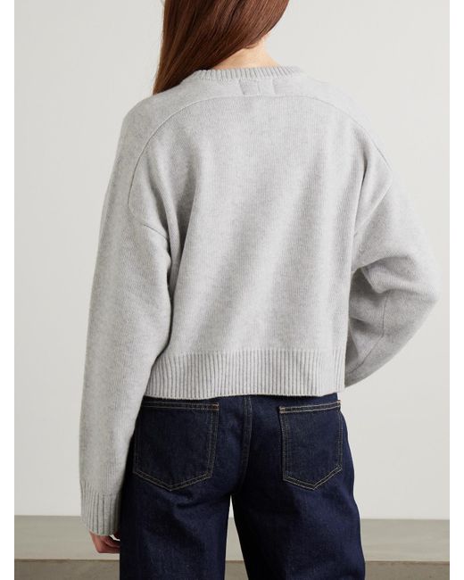Loulou de Saison White Bruzzi Pullover Aus Einer Woll-Kaschmirmischung