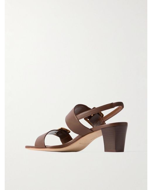 Manolo Blahnik Brown Thalitsli 50 Buckled Leather Slingback Sandals