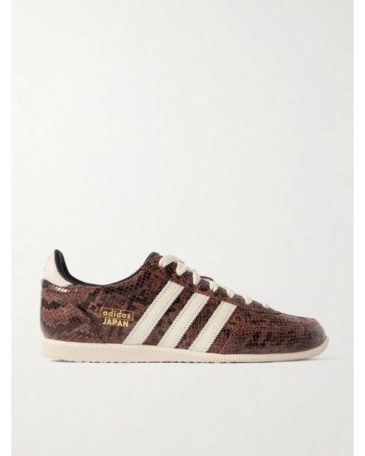 Adidas Originals Brown Japan Snake-Effect Leather Sneakers