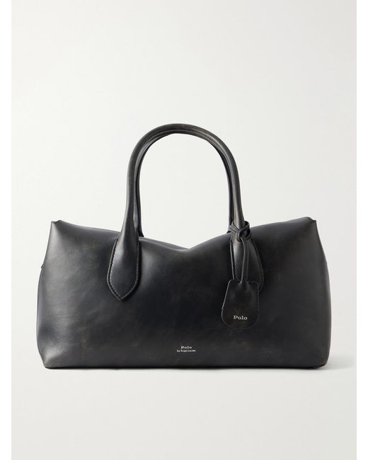 Polo Ralph Lauren Black Leather Tote Bag