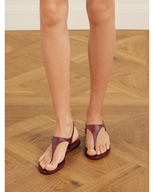 Aeyde Red Raine Leather Flat Sandals
