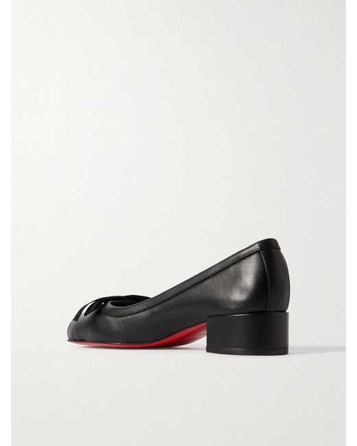 Christian Louboutin Black Mamaflirt 30 Ballerinas Aus Leder Mit Schleife