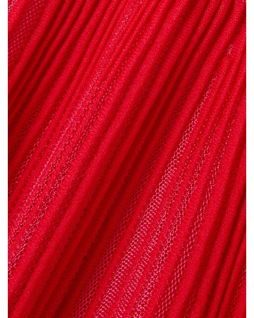 Balmain Red Striped Knitted Mini Dress