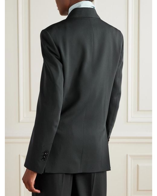 AMI Black Oversized Double-Breasted Wool Blazer