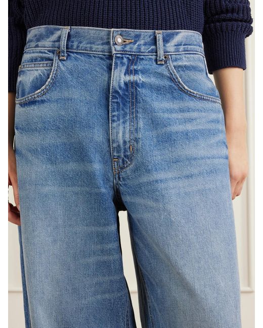 Nili Lotan Blue Terese Faded Wide-Leg Jeans