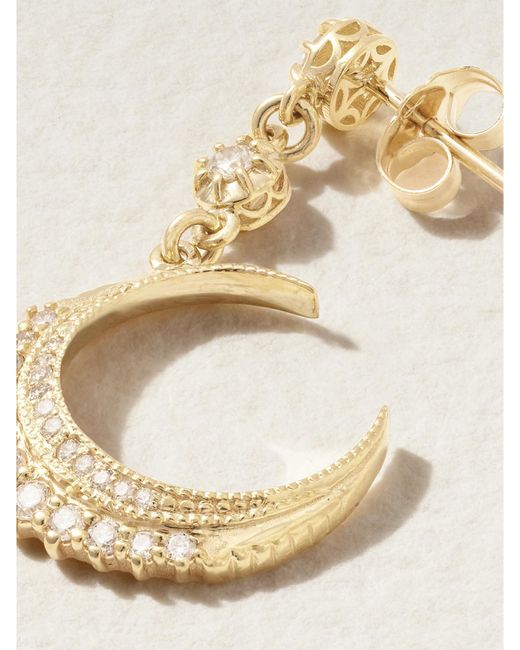 Jacquie Aiche Natural Crescent Mini Einzelner Ohrring Aus 14 Karat Mit Diamanten