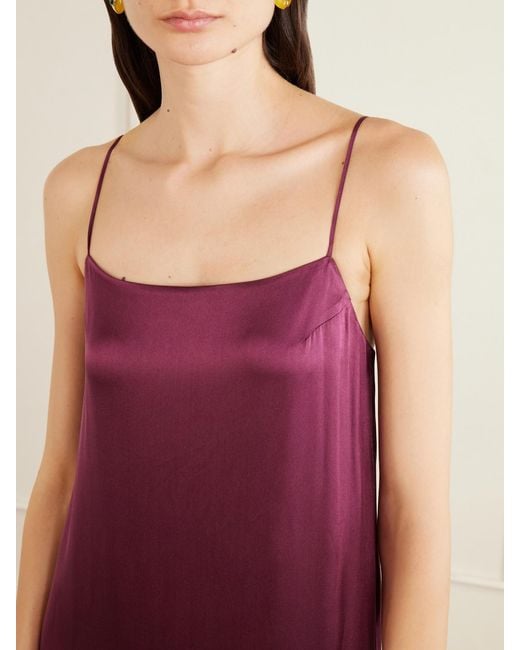 Anine Bing Purple Clementine Silk-Blend Voile Maxi Dress