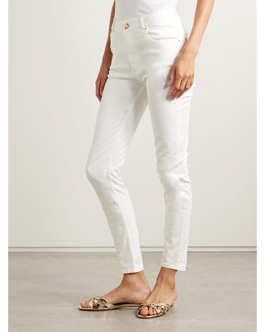 Balmain White High-Rise Skinny Jeans