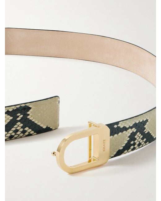 Khaite Natural Saddle Snake-Effect Leather Belt