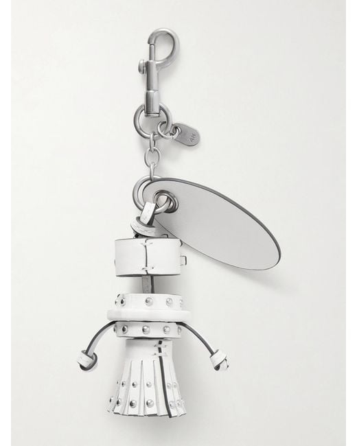 Anya Hindmarch White Bride Studded-Tone And Leather Bag Charm