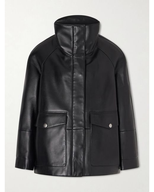 Altuzarra Black Aragon Paneled Leather Jacket