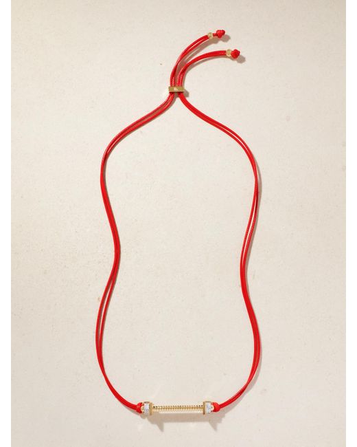 Rainbow K Metallic Versus Cordon 14-Karat, Diamond And Cord Necklace