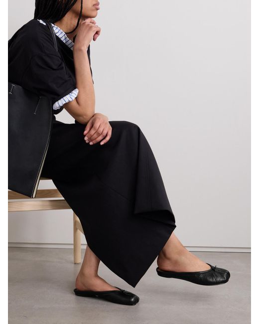 Maison Margiela White Tabi Slippers Mit Geteilter Kappe Aus Leder