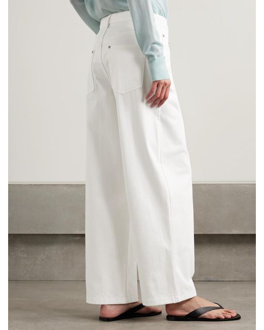 Maria McManus White Massive Organic Cotton-Twill Wide-Leg Pants