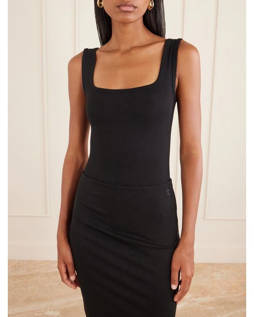 The Park Black Shan Stretch-Jersey Bodysuit