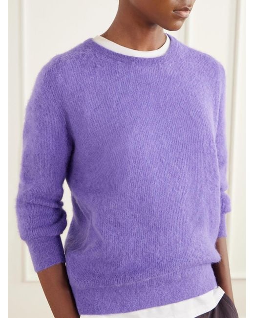 Auralee Purple Suri Alpaca-Blend Sweater