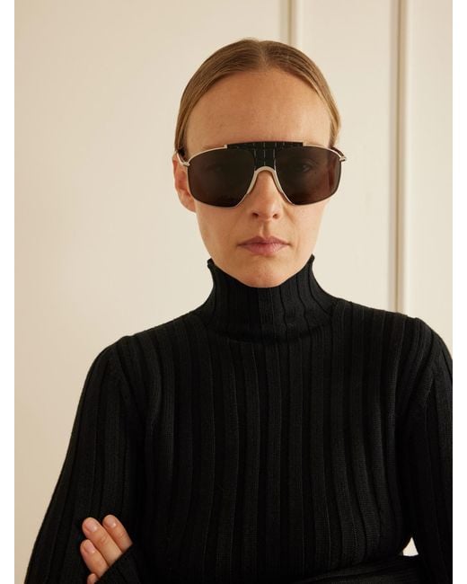 Alaïa Metallic Aviator-Style-Tone And Acetate Sunglasses