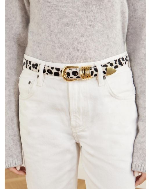 DEHANCHE Metallic Hollyhock Dalmatian Calf Hair Belt