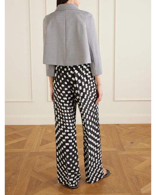 Dries Van Noten Gray Cropped Doubel-Breasted Grain De Poudre Jacket