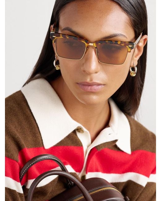 Miu Miu Brown Sonnenbrille Mit Eckigem Rahmen Aus Azetat