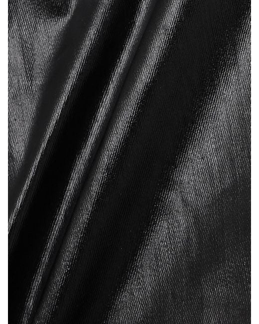 Rick Owens Black Coated-Denim Bustier Mini Dress