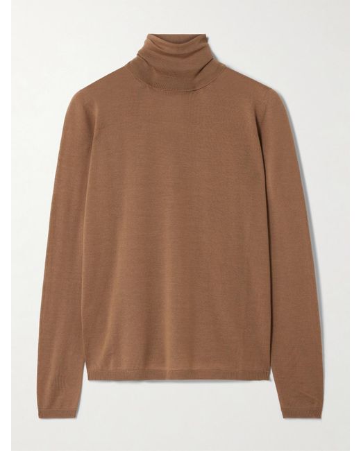 Max Mara Brown Saluto Rollkragenpullover Aus Wolle