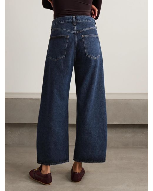 Agolde Blue Low Curve Crop High-Rise Wide-Leg Jeans