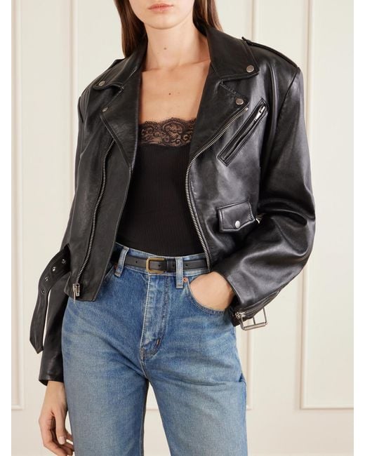 Saint Laurent Black Leather Belt
