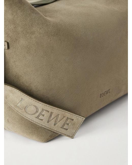 Loewe Natural Loop Medium Suede Shoulder Bag