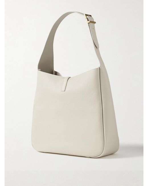 Saint Laurent White Le 5 À 7 Supple Große Schultertasche Aus Leder