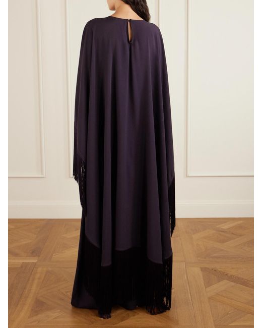 Taller Marmo Purple 1974 Cutout Fringed Crepe Gown