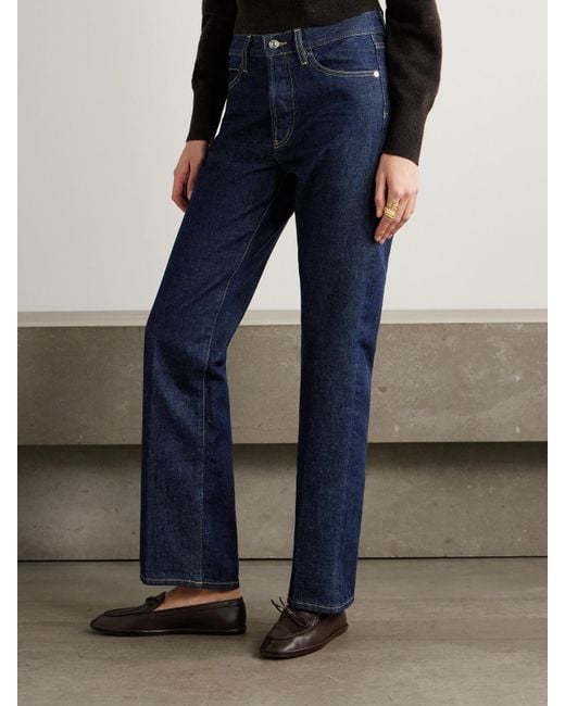 FRAME Blue The Vertical Hoch Sitzende Jeans Mit Geradem Bein