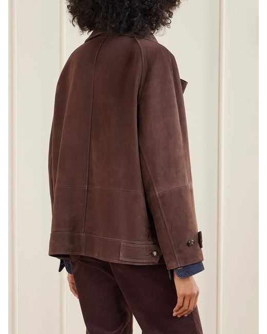 Loewe Brown Double-Breasted Suede Jacket