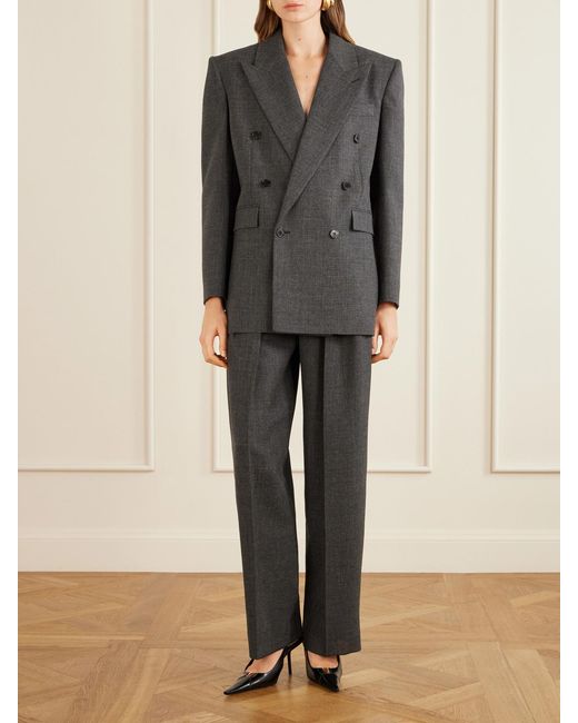 Saint Laurent Black Wool Double-Breasted Blazer