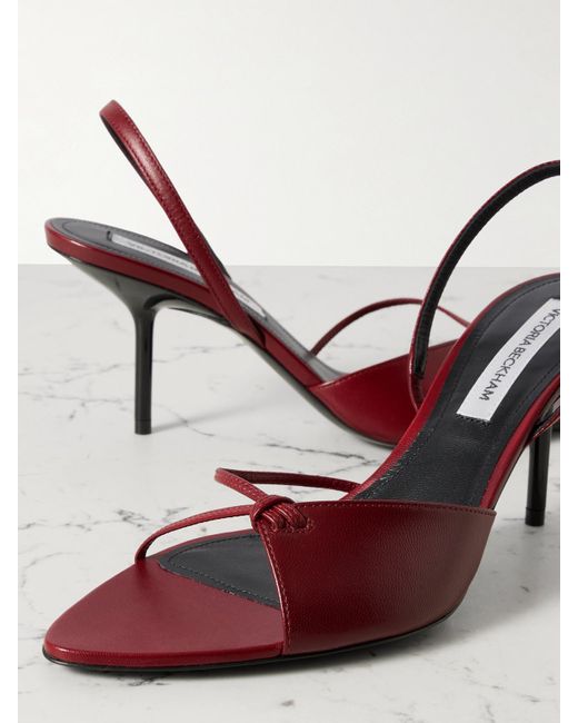 Victoria Beckham Red Harlow Slingback-Sandalen Aus Leder