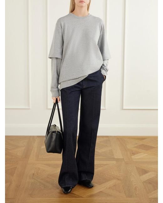 Tibi Gray Perfect T Layered Cotton-Jersey T-Shirt
