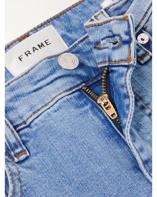 FRAME Blue The Pencil Cropped High-Rise Skinny Jeans
