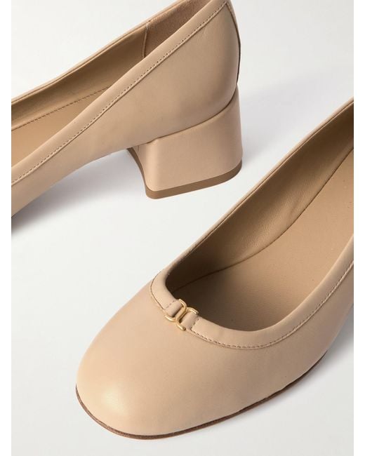 Chloé Natural Marcie Pumps Aus Leder Mit Verzierungen
