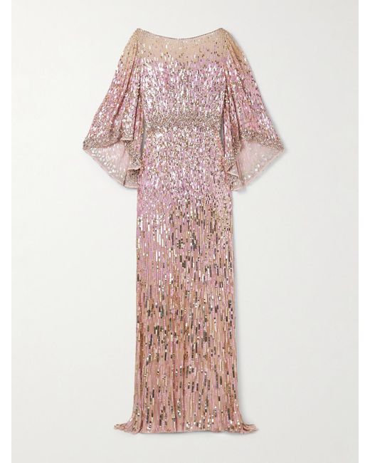 Jenny Packham Pink Ines Robe Aus Tüll Mit Verzierungen