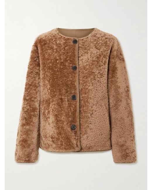 Arma Brown Lucine Reversible Leather And Shearling Jacket