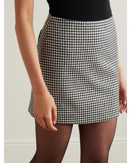 Blazé Milano Gray Coci Minirock Aus Wolle Mit Hahnentrittmuster Und Samtbesatz