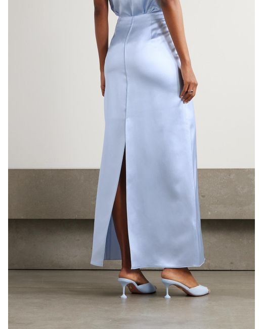 Altuzarra Blue Kat Maxirock Aus Seidensatin Mit Blumenprint