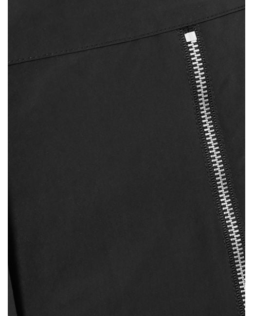 Tibi Black Zip-Detailed Shell Straight-Leg Pants