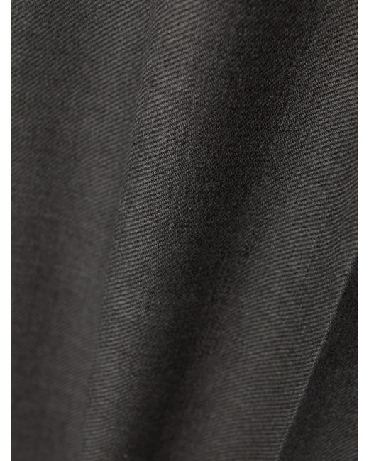 Saint Laurent Gray Pleated Wool Wide-Leg Pants