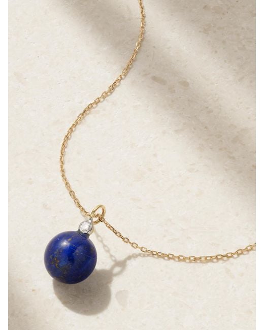 Mateo Blue 14-Karat, Lapis Lazuli And Diamond Necklace
