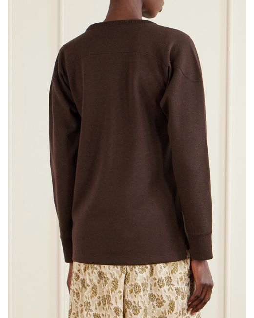 Loro Piana Brown Winterdale Striped Wool And Cashmere-Blend Sweater
