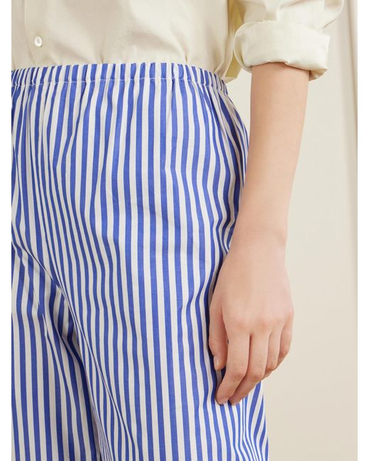 La Ligne Blue Striped Cotton Pants