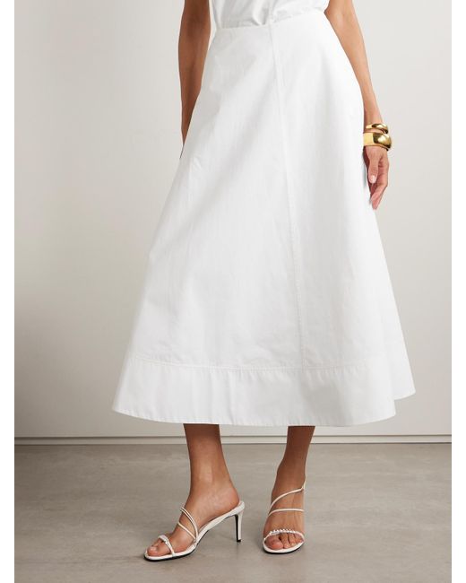 Brandon Maxwell White The Knox Maxirock Aus Baumwollpopeline